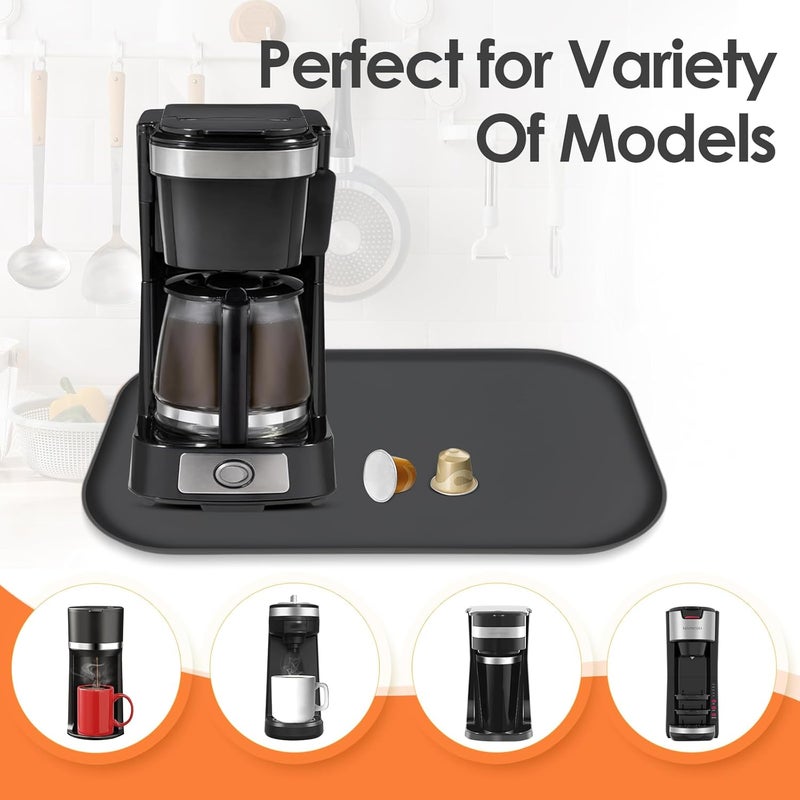 TOHONFOO Silicone Coffee Maker Mat with Lip, 17.4'' x 10.6'' Heavy Duty Coffee Maker Mat for Countertops, Coffee Tray Fit Under Coffee Machine Appliance Automatic Machines Espresso Accessory, Black - Image 5